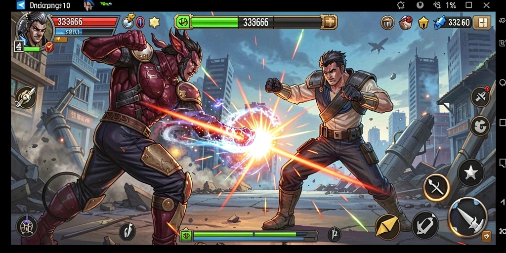 Screenshot dari gameplay Action yang mendebarkan dalam 333666.