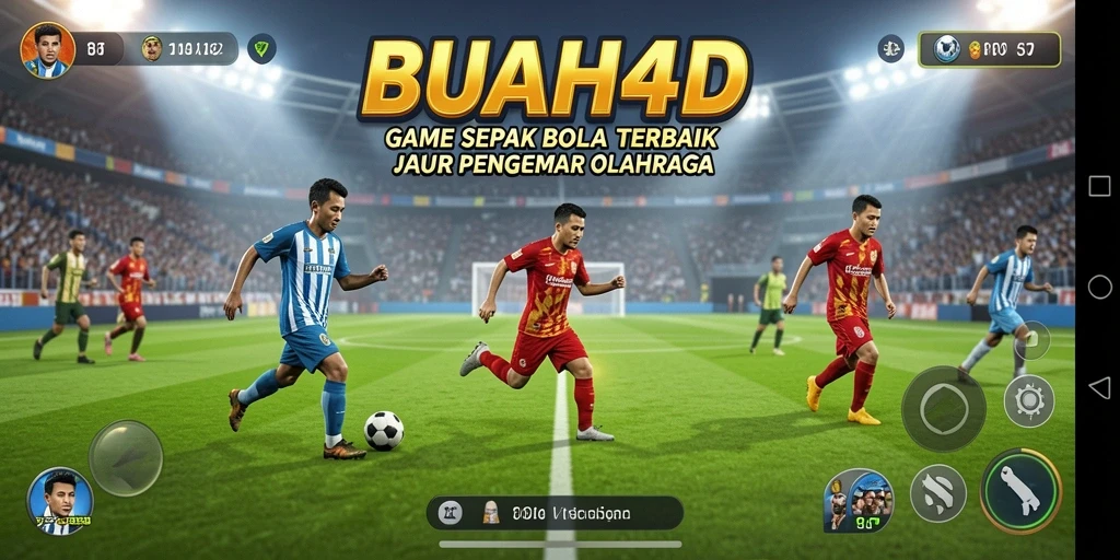 Tampilan gameplay mendebarkan di lapangan sepak bola BUAH4D.