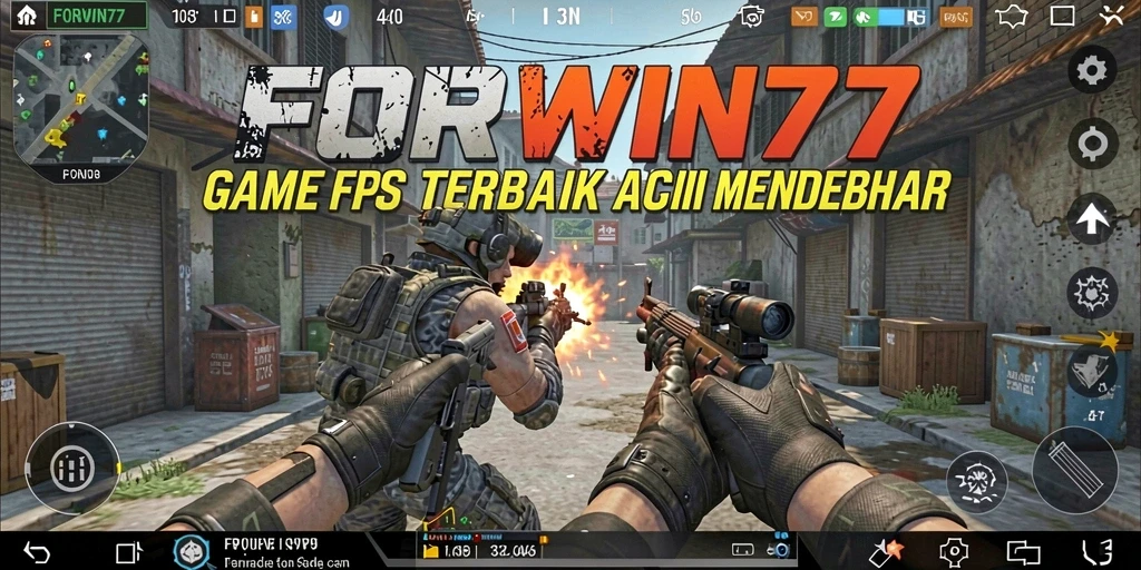 Tampilan aksi intense dari gameplay FORWIN77 yang menegangkan.