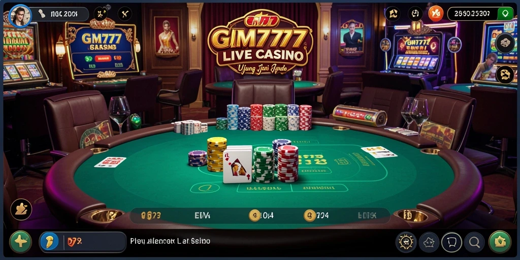 Screenshot menampilkan dealer profesional dalam aksi permainan Live Casino.
