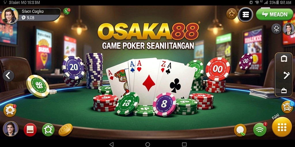 Gameplay OSAKA88 menampilkan aksi poker yang intens dan menyenangkan.