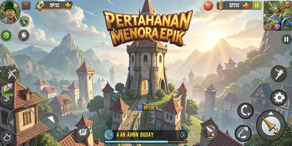 Tampilan gameplay SP212 dalam aksi Tower Defense yang seru.