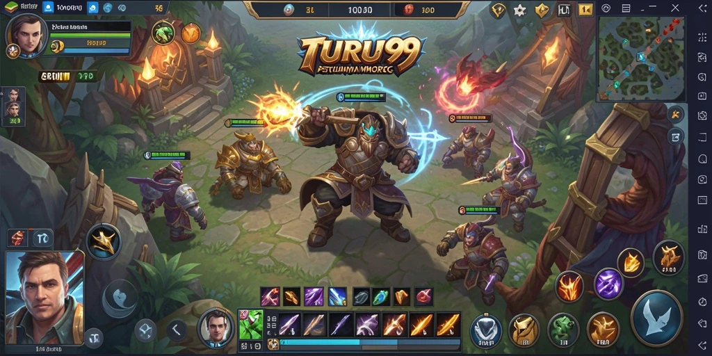 Tampilan screenshot menunjukkan aksi seru dalam pertempuran MMORPG.