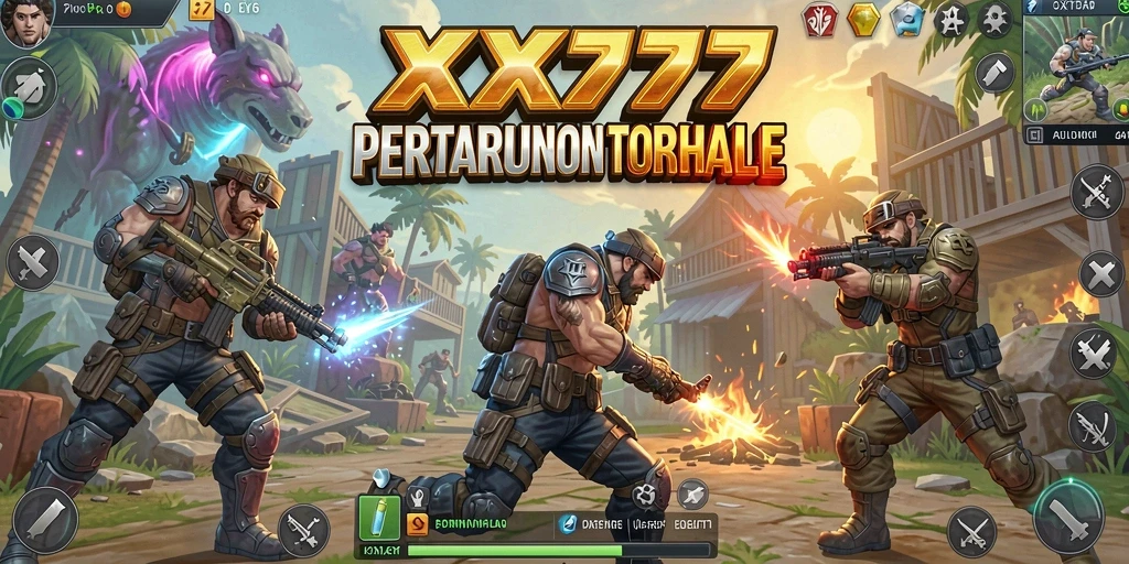 Gameplay seru bertarung dalam arena Battle Royale.
